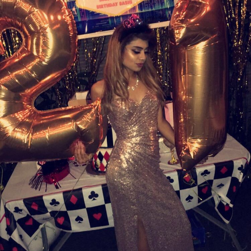 Rose gold long dress